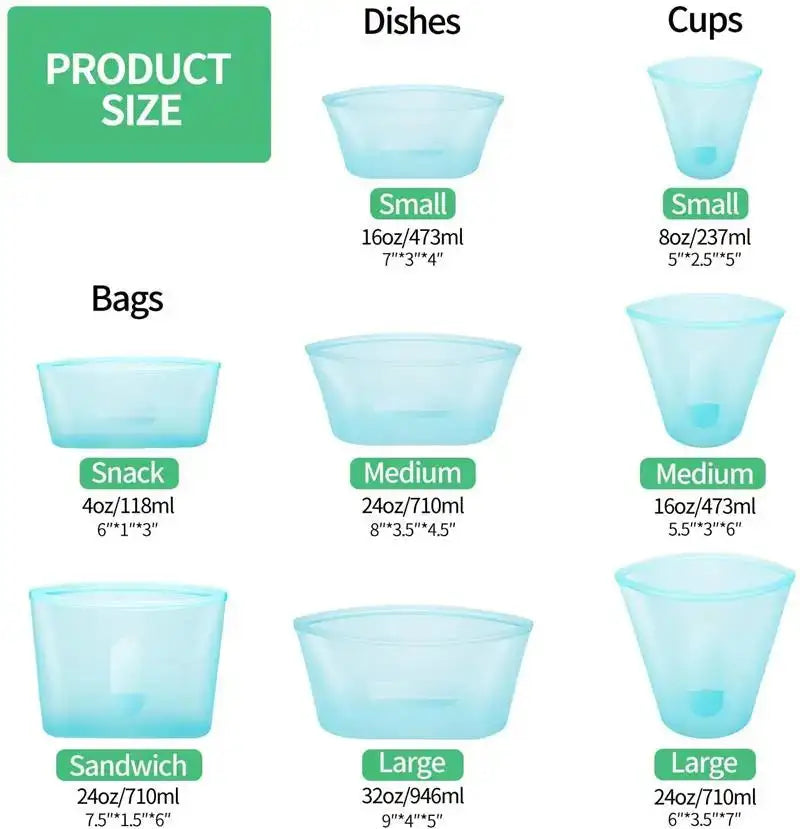 Silicone Reusable Food Storage Bags